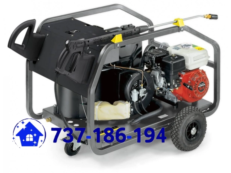 Myjka niskociśnieniowa na gorącą wodę idealna do mycia elewacji. 